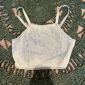 American Eagle Jean Crop Top, Medium